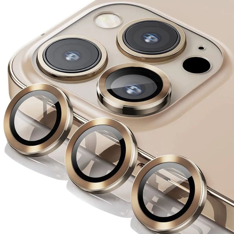 Camera Lens Protection Compatible with iPhone 14 Pro and iPhone 14 Pro Max Camera Tempered Glass, HD Clarity, Gold